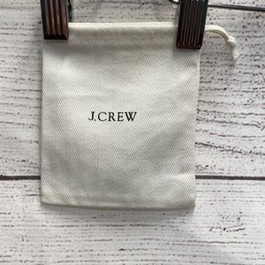 Small white J. Crew cloth jewelry dust bag 4" x 5"